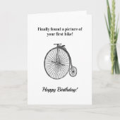 ファニー ビンテージ 年齢 初めての自転車 誕生日 カード (正面)