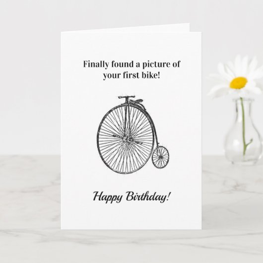 ファニー ビンテージ 年齢 初めての自転車 誕生日 カード (小さな植物)