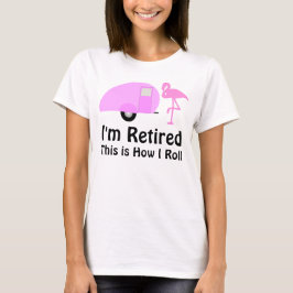 ファニー リタイアメント ピンク フラミンゴ レトロ キャンパー Tシャツ