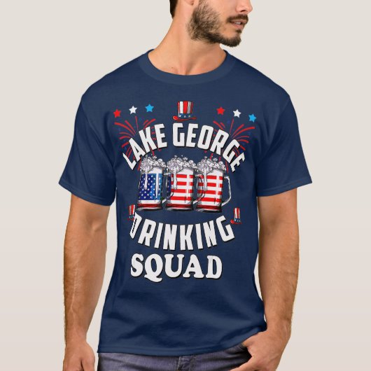ファニー レイクジョージ 飲み会 4th of July アメリカ Tシャツ (正面)