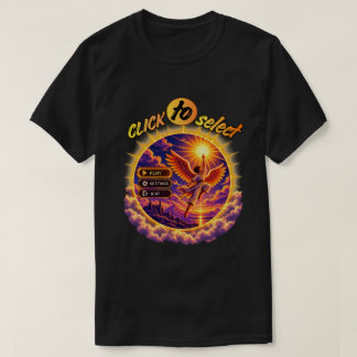 ファニー レトロ ピクセル ゲーム メニュー Tシャツ