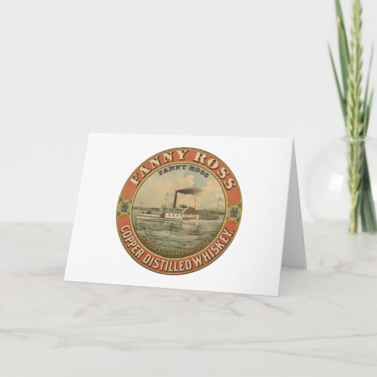 ファニー・ロス銅醸造ウイスキーのヴィンテージ広告 カード (正面)