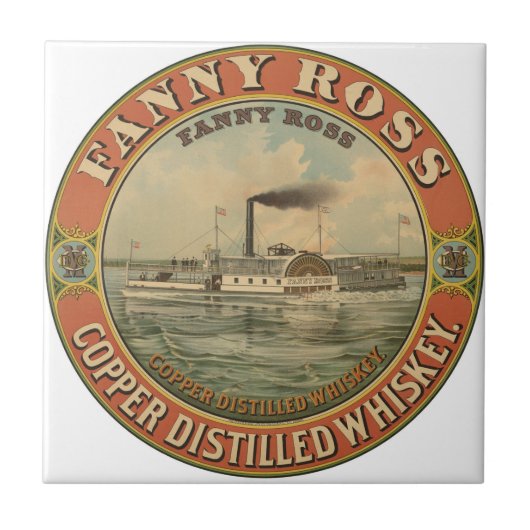 ファニー・ロス銅醸造ウイスキーのヴィンテージ広告 タイル (正面)