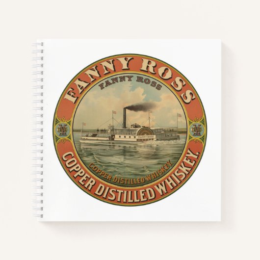 ファニー・ロス銅醸造ウイスキーのヴィンテージ広告 ノートブック (正面)