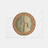 ファニー・ロス銅醸造ウイスキーのヴィンテージ広告 フリースブランケット (正面(横))