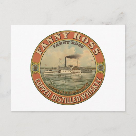 ファニー・ロス銅醸造ウイスキーのヴィンテージ広告 ポストカード (正面)