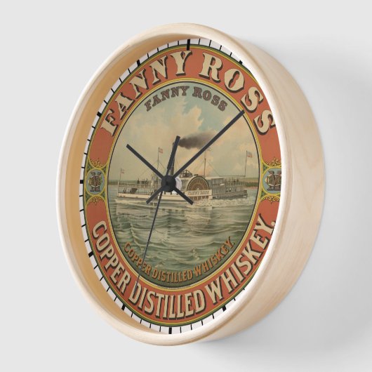 ファニー・ロス銅醸造ウイスキーのヴィンテージ広告 壁時計 (傾斜)
