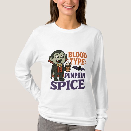 ファニー・ヴァンパイア・パンプキンスパイス - ハロウィン Tシャツ (正面)