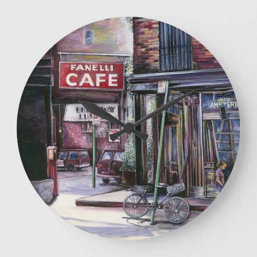 ファネリのチャーム、ニューヨーク市、ソーホー、ニューヨーク ラージ壁時計 (正面)