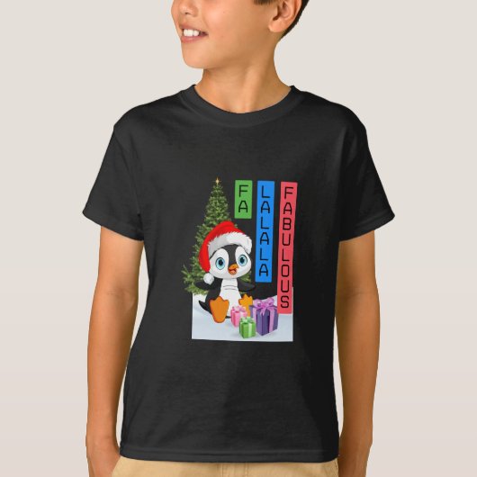 ファビュラスなクリスマスのペンギンの子供用 Tシャツ (正面)