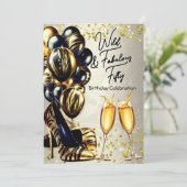 ファビュラスなタイガーのヒール Champagne Birthday 招待状 (スタンド正面)