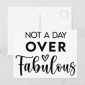 ファビュラスな一日なんて、１日たりともない – 面白い誕生日名言 ポストカード (正面/裏面)