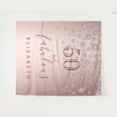 ファビュラスな誕生日のローズゴールドダイヤモンド グラム タペストリー (正面(横))