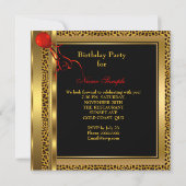 ファビュラスな30 ワイルド レパード レッド チーター ヒール 招待状 (裏面)