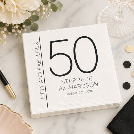 ファビュラスな50歳の誕生日おめでとう スタンダードカクテルナプキン