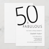 ファビュラスな50歳の誕生日パーティー 招待状 (正面/裏面)