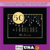 ファビュラス50歳お誕生日おめでとうクールで楽しいブラックタペストリー タペストリー