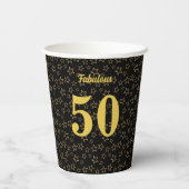 ファビュラス50歳の誕生日とブラックの星 紙コップ (裏面)