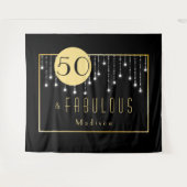 ファビュラス50歳の誕生日 クールで楽しい ブラックタペストリー タペストリー (正面(横))