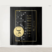 ファビュラス50歳の誕生日 クールで楽しい ブラックタペストリー タペストリー (正面)