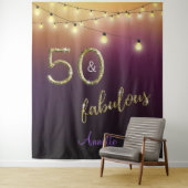 ファビュラス50 ゴールドパープル ライト フォト 背景 タペストリー (インサイチュ)