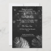 ファビュラス50 シャンパン 誕生日パーティー ブラック ホワイト 招待状 (裏面)