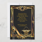 ファビュラス50 ブラックゴールド ハイヒール ハンドバッグ ジュエリー 招待状 (裏面)