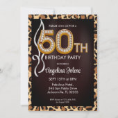 ファビュラス50 レパードプリント誕生日パーティー 招待状 (正面)