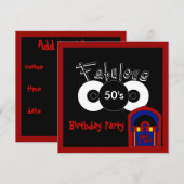 ファビュラス50's 誕生日パーティー招待状 招待状 (正面/裏面)