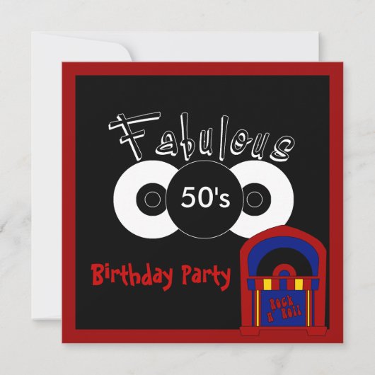 ファビュラス50's 誕生日パーティー招待状 招待状 (正面)