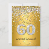 ファビュラス60 ゴールドシルバーのストリーム 60歳の誕生日 招待状 (正面)