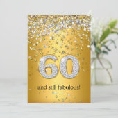 ファビュラス60 ゴールドシルバーのストリーム 60歳の誕生日 招待状 (スタンド正面)