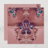 ファビュラス シャンデリア フラクタル マウベ ウェディング 招待状 (正面/裏面)