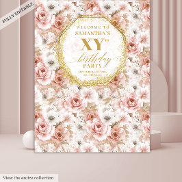 ファビュラス ダスティー ピンク アイボリー ゴールド フォトブース タペストリー