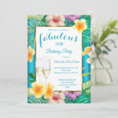 ファビュラス トロピカル ティールブルー シャンパンフォトパーティー 招待状 (スタンド正面)