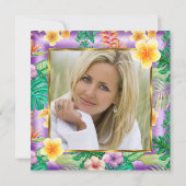 ファビュラス トロピカル パープル カクテル フォト パーティー 招待状 (裏面)