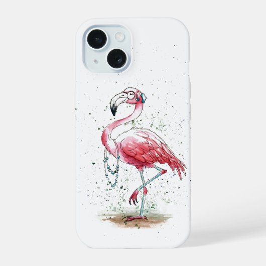 ファビュラス フラミンゴ iPhone 15ケース (裏面)