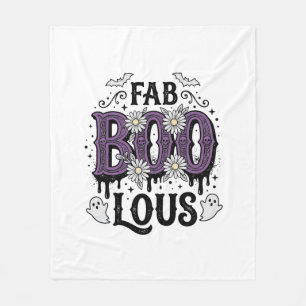 ファビュラス ブー ハロウィン ヴィンテージ ゴースト Tシャツ デザイン フリースブランケット