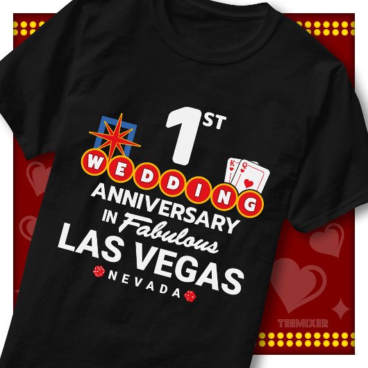 ファビュラス・ラスベガス 1 周年記念の新婚カップル Tシャツ