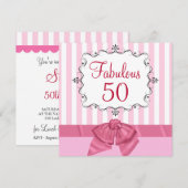 ファビュラス 50 - カスタム誕生日パーティー招待状 招待状 (正面/裏面)