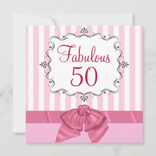 ファビュラス 50 - カスタム誕生日パーティー招待状 招待状 (正面)