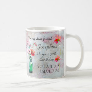 ファブアット50 KEEPSAKE Mugフローラパステルネームマグ コーヒーマグカップ
