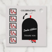 ファブウーマンシルエットグラムシューズレッドブラック誕生日 フェイバータグ (裏面)