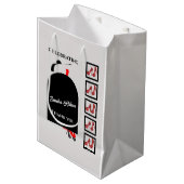 ファブウーマンシルエットグラムシューズレッドブラック誕生日 ミディアムペーパーバッグ (正面アングル)