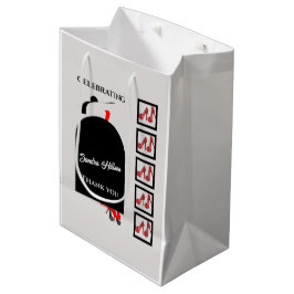 ファブウーマンシルエットグラムシューズレッドブラック誕生日 ミディアムペーパーバッグ