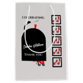 ファブウーマンシルエットグラムシューズレッドブラック誕生日 ミディアムペーパーバッグ (正面)