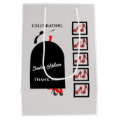 ファブウーマンシルエットグラムシューズレッドブラック誕生日 ミディアムペーパーバッグ (裏面)