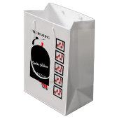 ファブウーマンシルエットグラムシューズレッドブラック誕生日 ミディアムペーパーバッグ (裏面アングル)