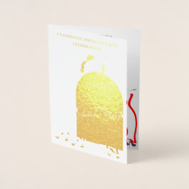 ファブエレガントホイル実在バースデーパーティーの招待 箔カード