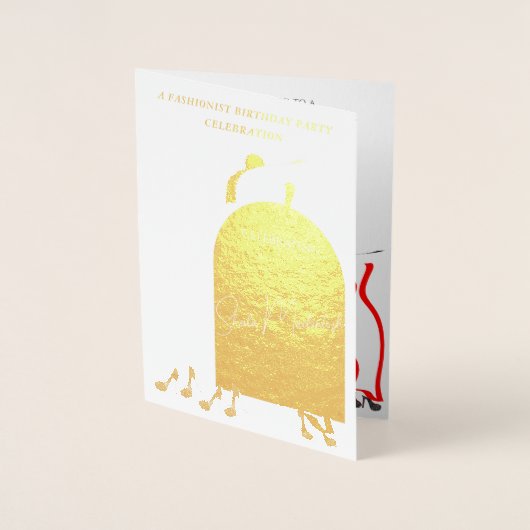 ファブエレガントホイル実在バースデーパーティーの招待 箔カード (正面)